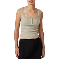 Rory Ribbed Henley Tank Top