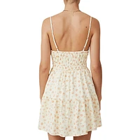 Mini-robe nouée à plusieurs niveaux et sans manches Haven