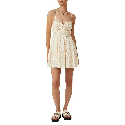 Mini-robe nouée à plusieurs niveaux et sans manches Haven