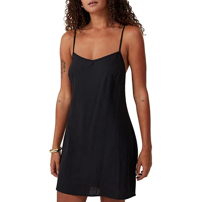 Haven Linen-Blend Mini Dress