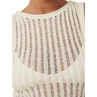 Débardeur côtelé en tricot échelle