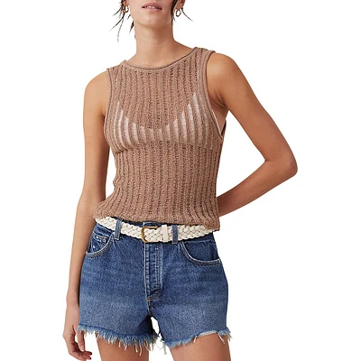 Ladder Knit Boatneck Tank