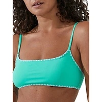 Straight-Neck Cropped Bikini Top