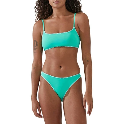 Straight-Neck Cropped Bikini Top