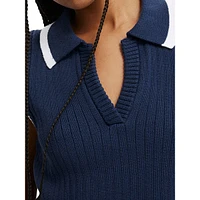 Cape Cod Rib-Knit Cropped Vest