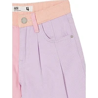 Little Girl's Kyla Colourblock Denim Shorts