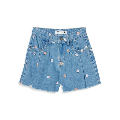 Little Girl's Kyla Floral Denim Shorts