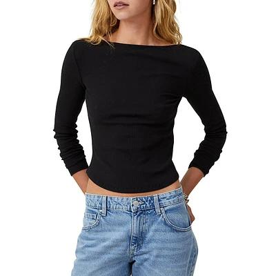 Margot Ballet-Neck Long-Sleeve Top