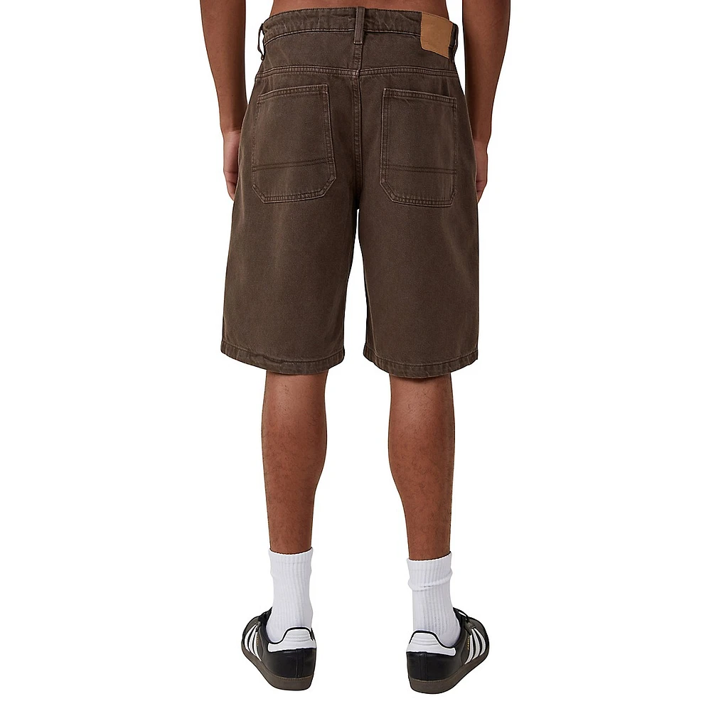 Low-Rise Baggy Denim Shorts