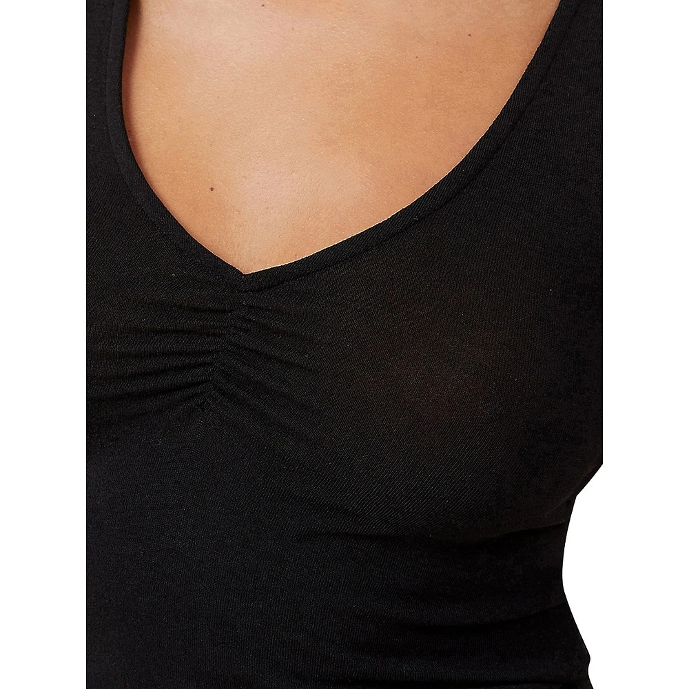 Hazel Ruched V-Neck Tank Top