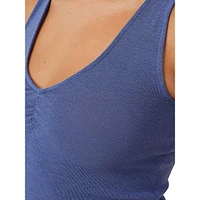 Hazel Ruched V-Neck Tank Top