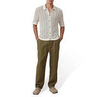 Pablo Pointelle-Knit Short-Sleeve Shirt
