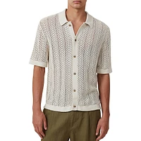 Pablo Pointelle-Knit Short-Sleeve Shirt