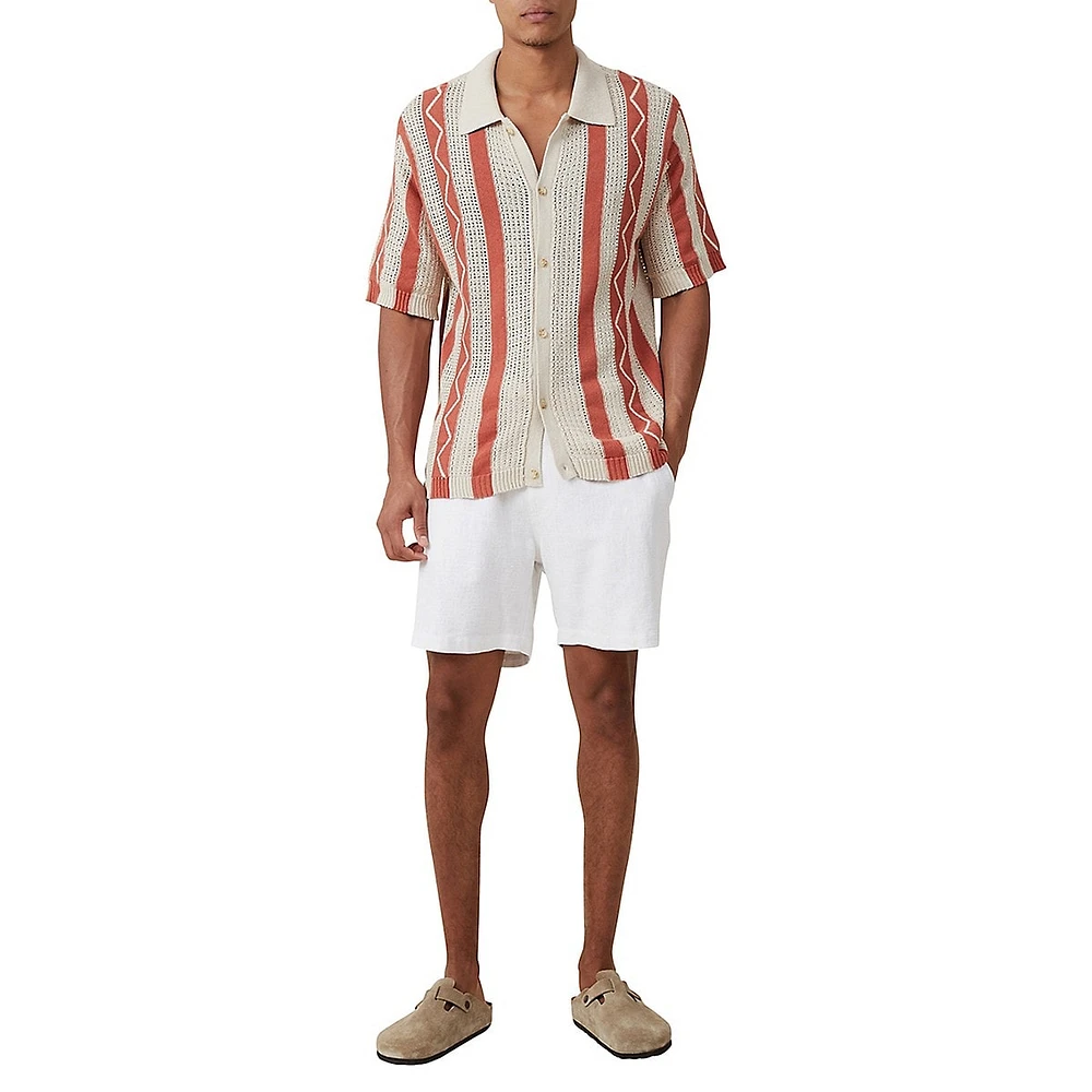 Pablo Striped Knit Short-Sleeve Shirt