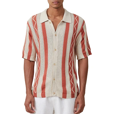 Pablo Striped Knit Short-Sleeve Shirt