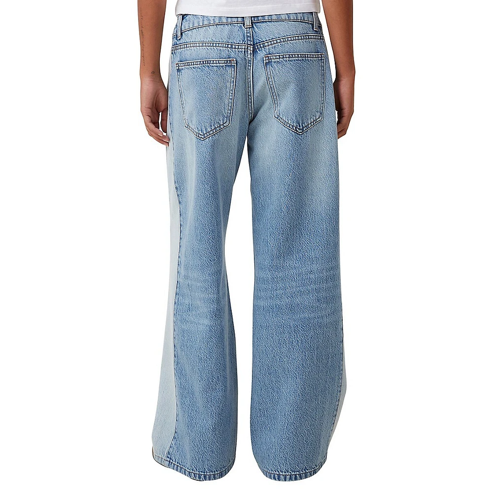 Jean décontracté à jambe large et taille haute