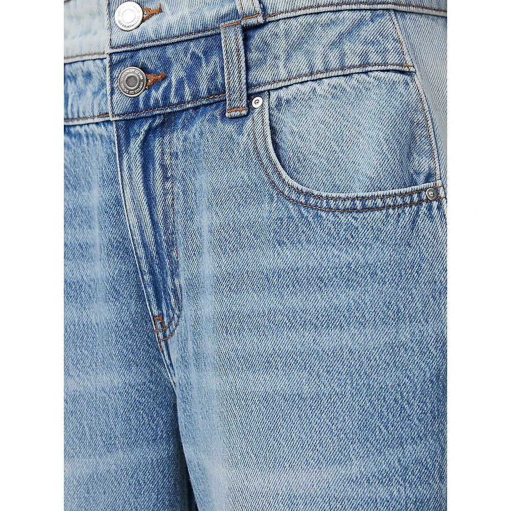 Jean décontracté à jambe large et taille haute