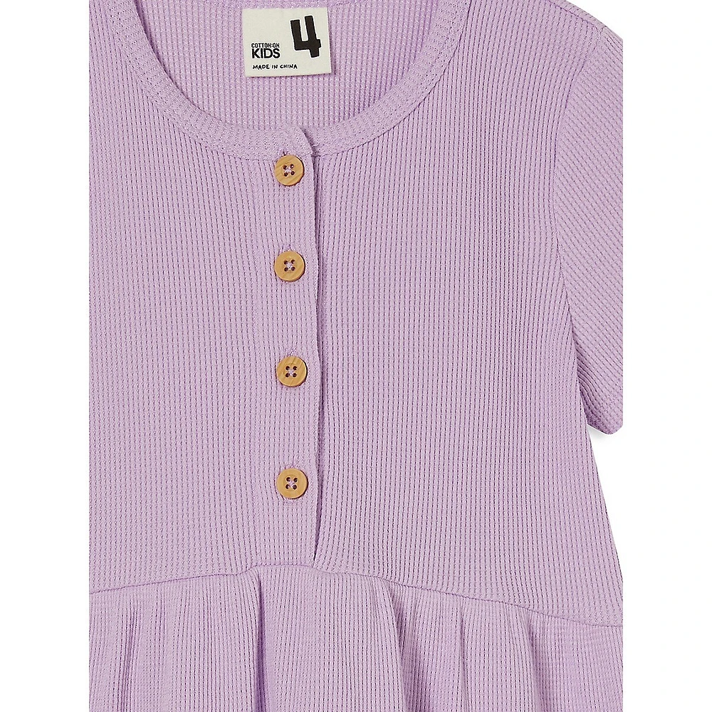 Little Girl's Sally Button-Front Short-Sleeve Dress