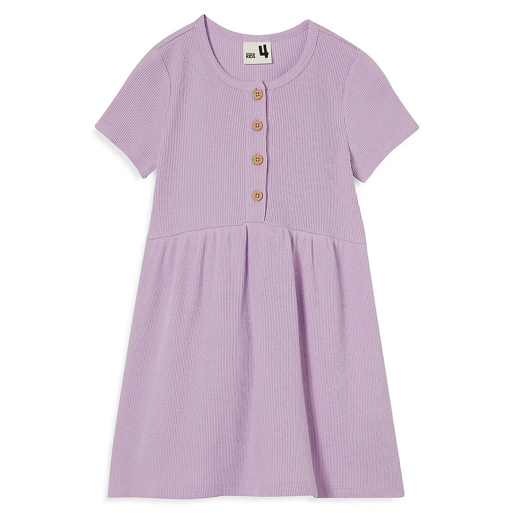 Little Girl's Sally Button-Front Short-Sleeve Dress