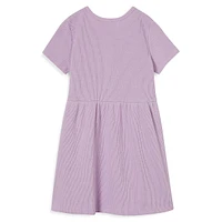 Girl's Sally Button-Front Short-Sleeve Dress