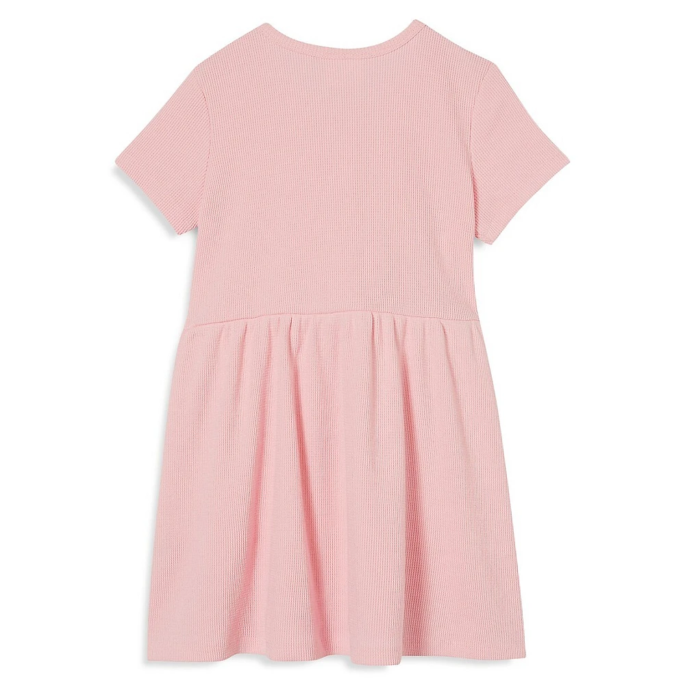 Girl's Sally Button-Front Short-Sleeve Dress