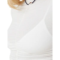 Hazel Ruched-Front Short-Sleeve Top