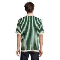 Resort Loose-Fit Striped Polo Shirt