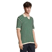 Resort Loose-Fit Striped Polo Shirt