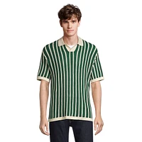 Resort Loose-Fit Striped Polo Shirt