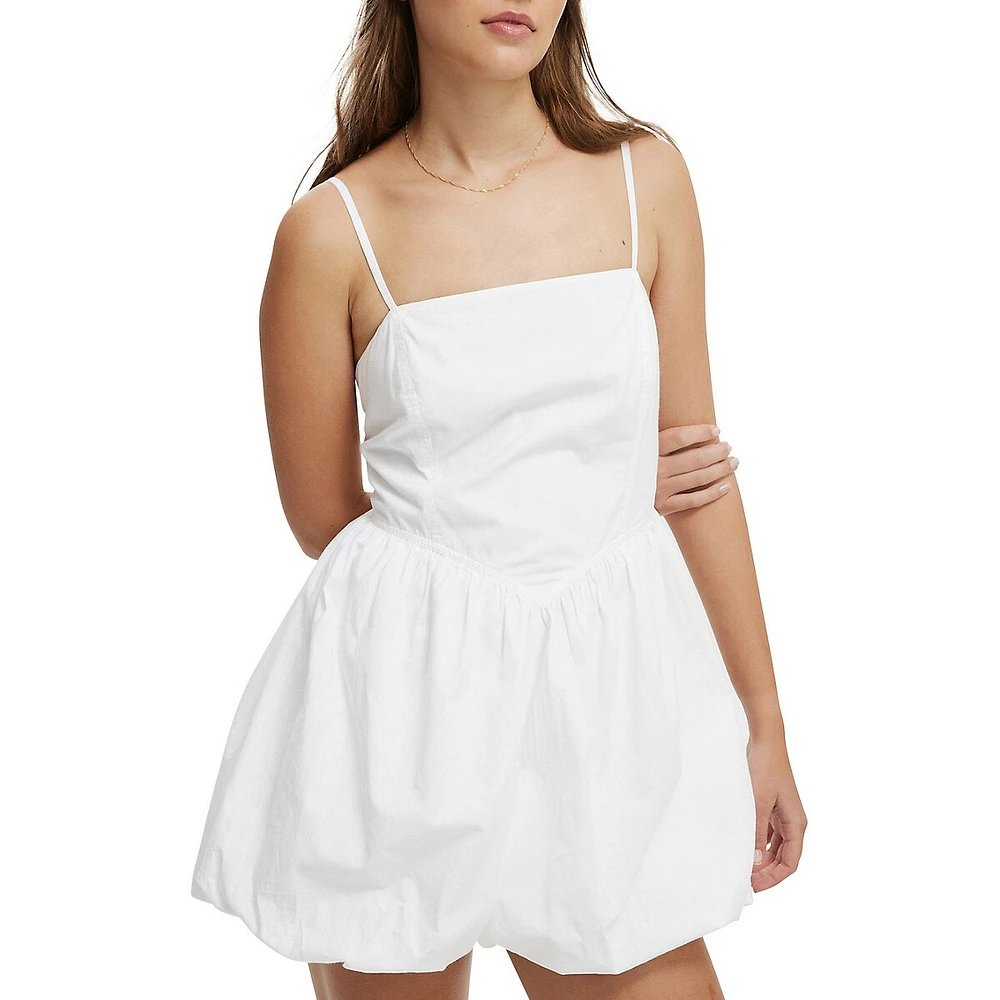 Bubble-Hem Sleeveless Mini Dress