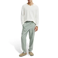Pantalon fuselé en lin avec cordon de serrage