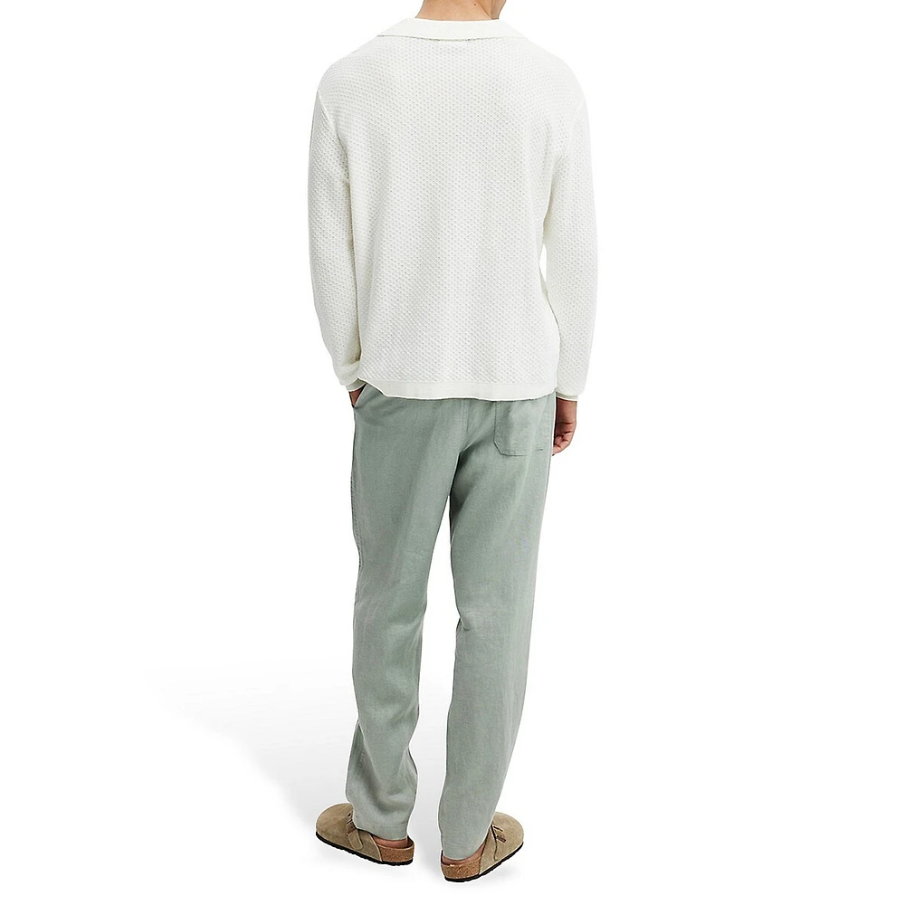 Pantalon fuselé en lin avec cordon de serrage