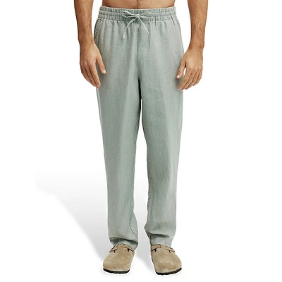 Tapered Linen Drawstring Pants