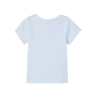 Little Girl's Raya Striped Rib Baby Tee