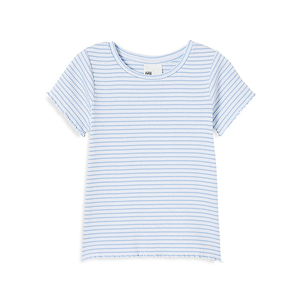 Little Girl's Raya Striped Rib Baby Tee