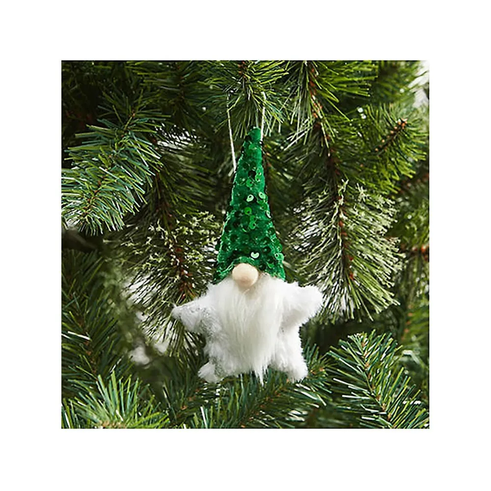 Christmas Hanging Decoration Gnome - Green