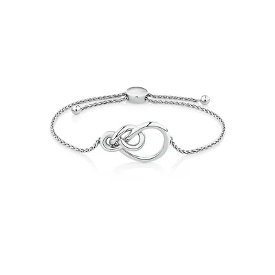 Knots Adjustable Bracelet In Sterling Silver