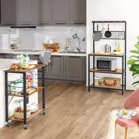 Versatile Kitchen Shelf Serving Trolly On Wheels