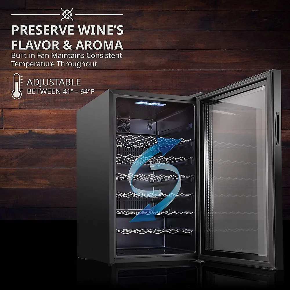 Bottle Compressor Wine Cooler Refrigerator W/lock | Large Freestanding Wine Cellar
