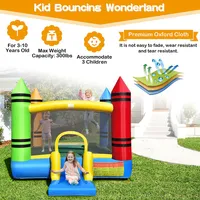 Inflatable Bounce House Kids Jumping Castle W/ Slide Ocean Balls & 480w Blower