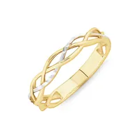 Crossover Ring In 10kt Yellow & White Gold