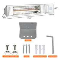 Costway 1500w Infrared Patio Heater W/ Remote Control & 24h Timer For Indoor Outdoor