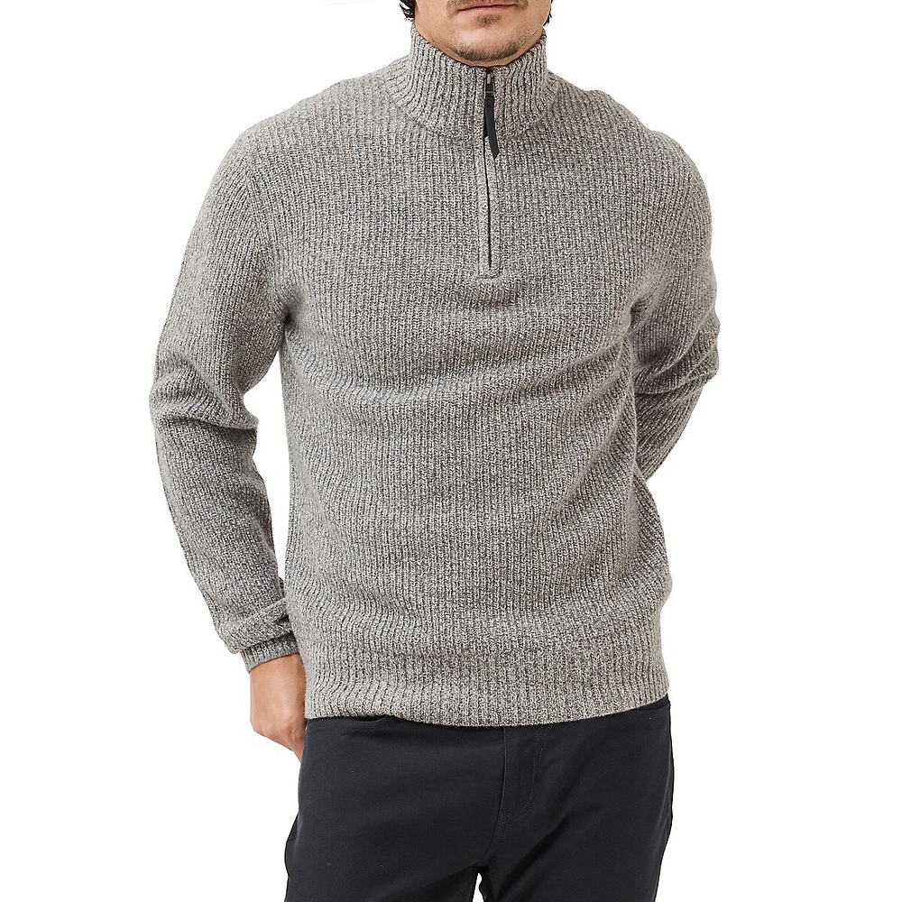 Robbies Road Quarter-Zip Merino Wool Sweater