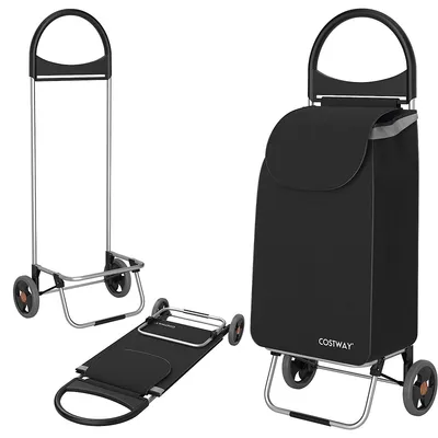 Folding Shopping Cart Grocery Utility Hand Truck With Removable Bag Black/blue/red