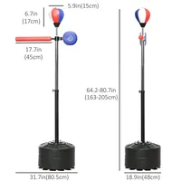 Punching Bag With Stand, Reaction Bar Challenge, Red & Blue