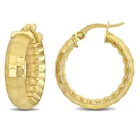 22mm Faceted Earrings In 14k Yellow Gold