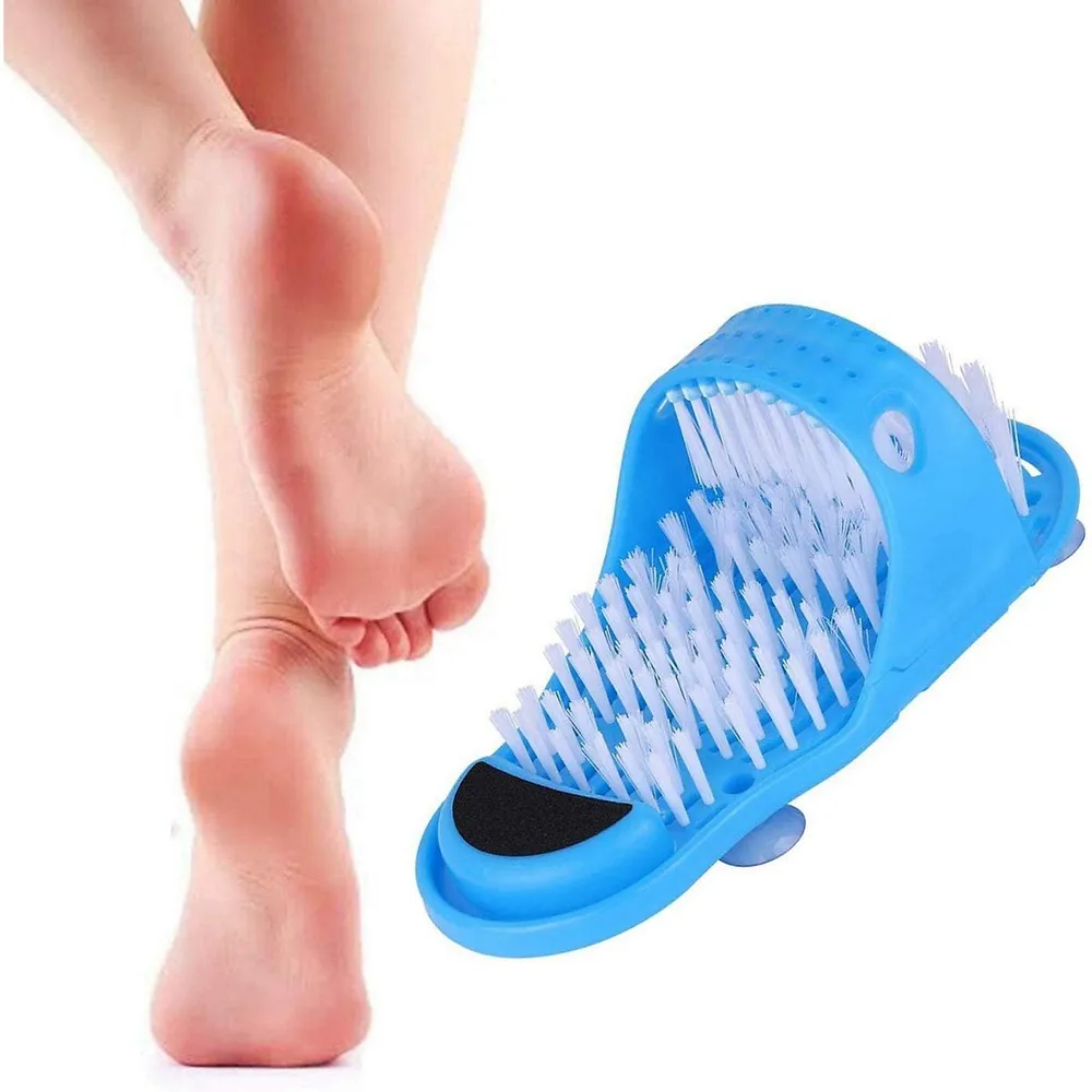 HEBEZON Bathroom Foot Brush Cleaning Slipper Massage Scrubber with Sucker (Foot  Brush) -