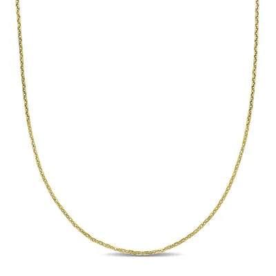 1.2mm Diamond Cut Cable Chain Necklace In 14k Yellow Gold