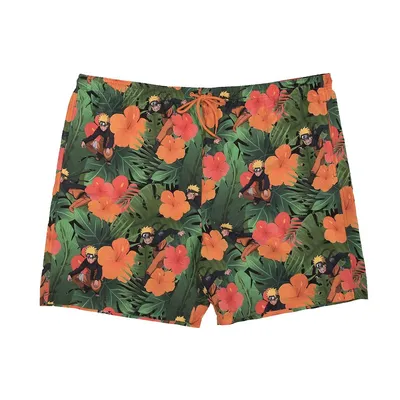 Naruto Tropical Pattern Swim Shorts