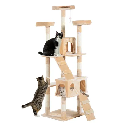 67" Multi-level Cat Scratching Tree Kitty Activity Center